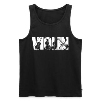 Violin Violinist Vintage Violin - Männer Premium Bio Tank Top - Schwarz - Vorne - Michal (187cm)