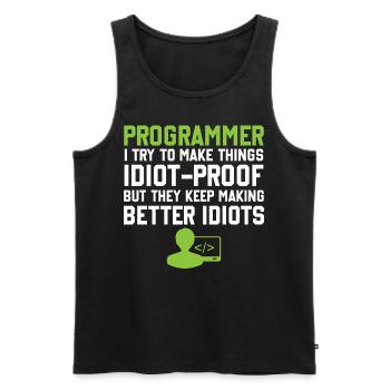 Programming Slogan Software Developer Computer Eng - Men's Premium Organic Tank Top - black - Front - AI Model Male 178 light (178cm)