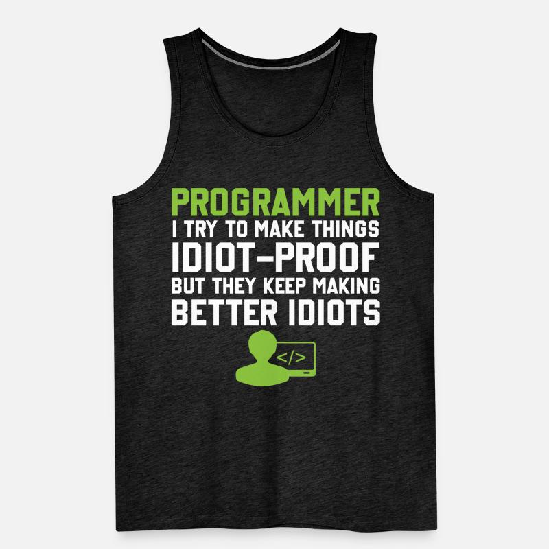 Programming Slogan Software Developer Computer Eng Men's Premium Organic Tank Top