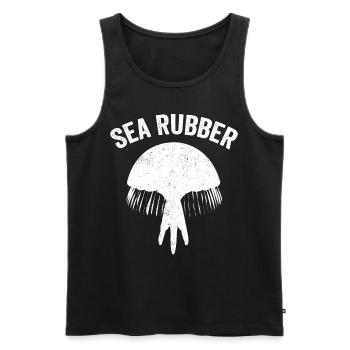 Drôle de méduse Caoutchouc de mer - Débardeur bio Premium Homme - noir - Devant - Michal (187cm)