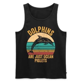 Lustige Delphine sind nur Ozeanschweinchen Retro - Männer Premium Bio Tank Top - Schwarz - Vorne - AI Model Male 178 light (178cm)