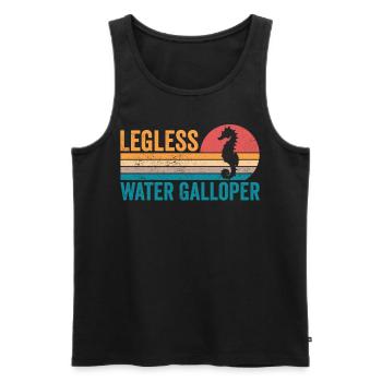 Drôle d’hippocampe galopeur d’eau sans jambes Ret - Débardeur bio Premium Homme - noir - Devant - Michal (187cm)