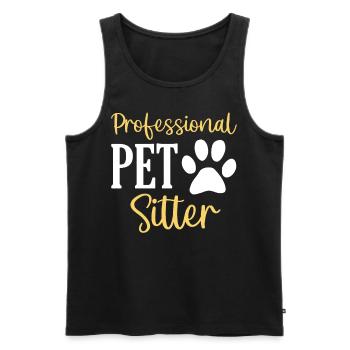 Pet Sitters Animaux Chien Chat Professionnel Animaux de compagnie Customs - Débardeur bio Premium Homme - noir - Devant - AI Model Male 178 light (178cm)
