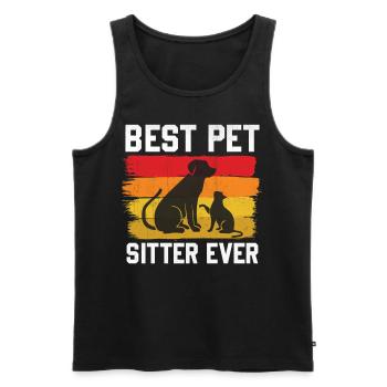Pet Owner Animal Lover Best Pet Sitter Ever - Men's Premium Organic Tank Top - black - Front - AI Model Male 178 light (178cm)