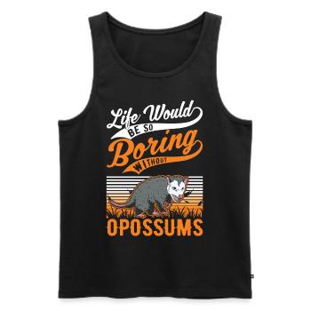 La vie serait si ennuyeuse sans les opossums - Débardeur bio Premium Homme - noir - Devant - Michal (187cm)
