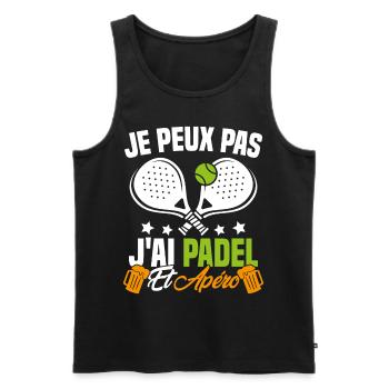Je peux pas j'ai padel et apéro Padeliste Cadeau - Débardeur bio Premium Homme - noir - Devant - Michal (187cm)