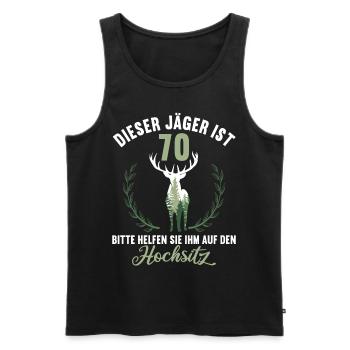 70 Jahre helfen auf Hochsitz 70 Geburtstag Jäger - Männer Premium Bio Tank Top - Schwarz - Vorne - Michal (187cm)