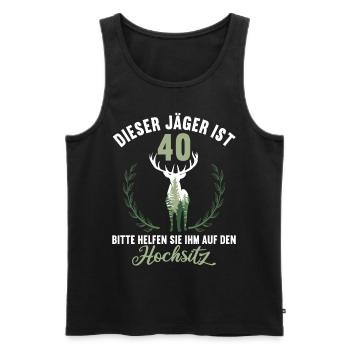 40 Jahre helfen auf Hochsitz 40 Geburtstag Jäger - Männer Premium Bio Tank Top - Schwarz - Vorne - Michal (187cm)