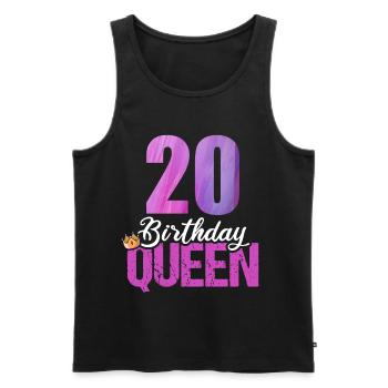 20 Years Old 20 Birthday Birthday Queen - Men's Premium Organic Tank Top - black - Front - AI Model Male 178 light (178cm)