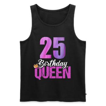 25 ans 25 anniversaire Anniversaire Reine d’anniversaire - Débardeur bio Premium Homme - noir - Devant - AI Model Male 178 light (178cm)