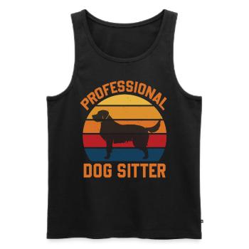 Propriétaire de chien Dresseur Gardien de chien professionnel - Débardeur bio Premium Homme - noir - Devant - AI Model Male 178 light (178cm)