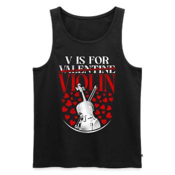 Violoniste violoniste Saint-Valentin - Débardeur bio Premium Homme - noir - Devant - Michal (187cm)