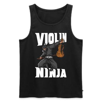 Violin Violinist Ninja Violin - Männer Premium Bio Tank Top - Schwarz - Vorne - Michal (187cm)