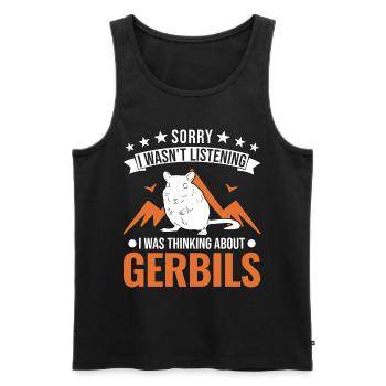 Gerbille Cadeau Rat de course mongol Gerbille - Débardeur bio Premium Homme - noir - Devant - Michal (187cm)