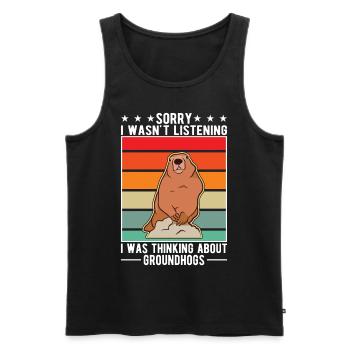 Murmeltier Groundhog Day Waldmurmeltier - Männer Premium Bio Tank Top - Schwarz - Vorne - AI Model Male 178 light (178cm)