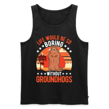 Murmeltier Groundhog Day Waldmurmeltier - Männer Premium Bio Tank Top - Schwarz - Vorne - AI Model Male 178 light (178cm)