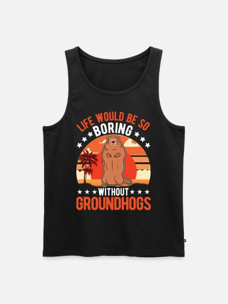 Murmeltier Groundhog Day Waldmurmeltier - Männer Premium Bio Tank Top - Schwarz