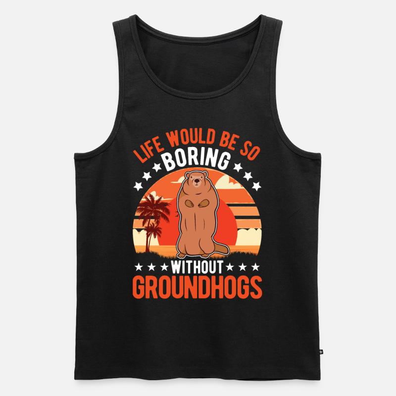 Murmeltier Groundhog Day Waldmurmeltier - Männer Premium Bio Tank Top - Schwarz