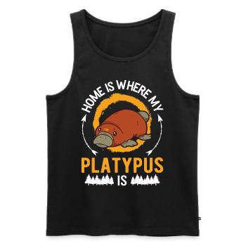 Platypus at home Platypus - Men's Premium Organic Tank Top - black - Front - Michal (187cm)