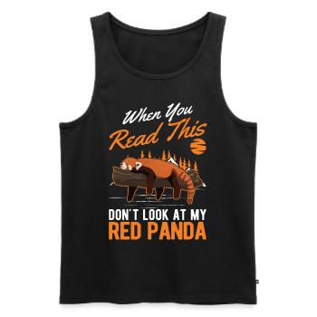Red Panda Cadeau Chat Ours Panda Rouge - Débardeur bio Premium Homme - noir - Devant - Michal (187cm)
