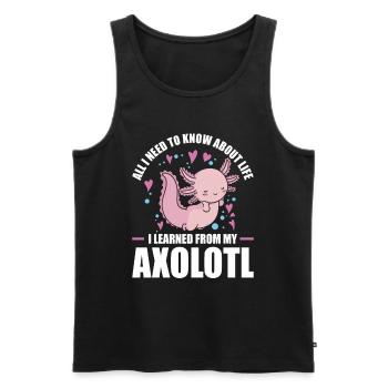 Axolotl Cadeau Amphibien à queue - Débardeur bio Premium Homme - noir - Devant - Michal (187cm)