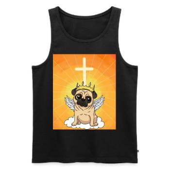 heavenly pug life dog heaven reincarnation - Men's Premium Organic Tank Top - black - Front - AI Model Male 178 light (178cm)