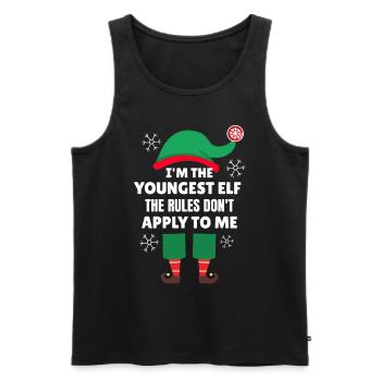 I m The Youngest Elf Matching Family Christmas - Männer Premium Bio Tank Top - Schwarz - Vorne - AI Model Male 178 light (178cm)