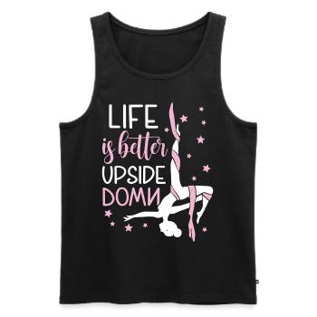 Aerialist - Aerial Yoga and Aerial Silk Acrobatics - Men's Premium Organic Tank Top - black - Front - AI Model Male 178 light (178cm)
