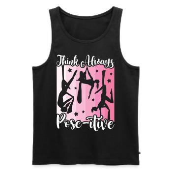 Aerialist - Aerial Yoga and Aerial Silk Acrobatics - Men's Premium Organic Tank Top - black - Front - AI Model Male 178 light (178cm)