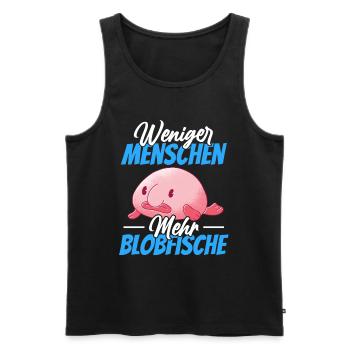Blobfisch weniger Menschen lustiger Blobfisch - Männer Premium Bio Tank Top - Schwarz - Vorne - Michal (187cm)