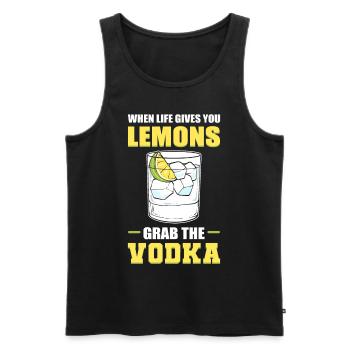Quand la vie vous donne des citrons Prenez la vodka Wodka - Débardeur bio Premium Homme - noir - Devant - AI Model Male 178 light (178cm)