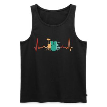 Musicien de batterie - Débardeur bio Premium Homme - noir - Devant - Michal (187cm)