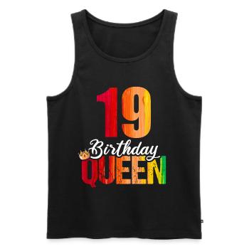 19 Jahre Alt 19 Geburtstag Birthday Queen - Männer Premium Bio Tank Top - Schwarz - Vorne - AI Model Male 178 light (178cm)