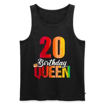 20 Jahre Alt 20 Geburtstag Birthday Queen - Männer Premium Bio Tank Top - Schwarz - Vorne - Michal (187cm)