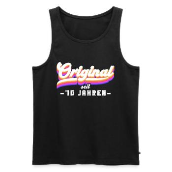 Original seit 70 Jahren 70 Jahre 70 Geburtstag - Männer Premium Bio Tank Top - Schwarz - Vorne - Michal (187cm)