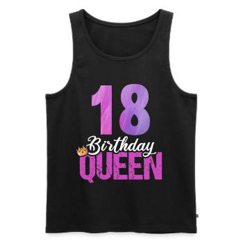 18 ans 18 anniversaire Anniversaire Reine d’anniversaire - Débardeur bio Premium Homme - noir - Devant - Michal (187cm)