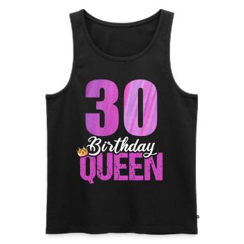 30 Years Old 30 Birthday Queen - Men's Premium Organic Tank Top - black - Front - Michal (187cm)