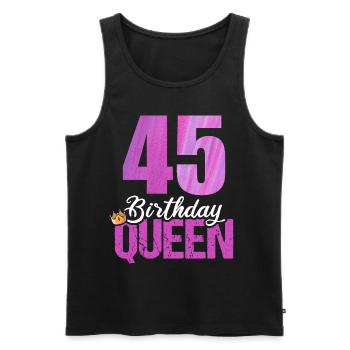 45 years old 45 birthday Birthday Queen - Men's Premium Organic Tank Top - black - Front - AI Model Male 178 light (178cm)