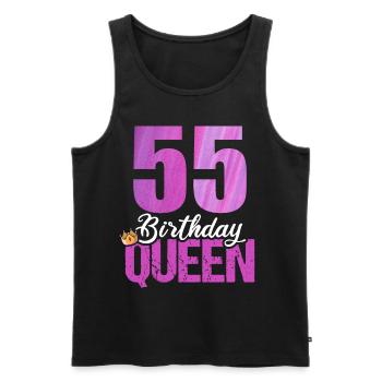 55 years old 55 birthday Birthday Queen - Men's Premium Organic Tank Top - black - Front - AI Model Male 178 light (178cm)
