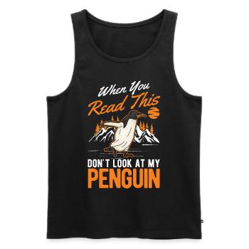 Pinguin Penguin Kaiserpinguin Gelbaugenpinguin - Männer Premium Bio Tank Top - Schwarz - Vorne - AI Model Male 178 light (178cm)