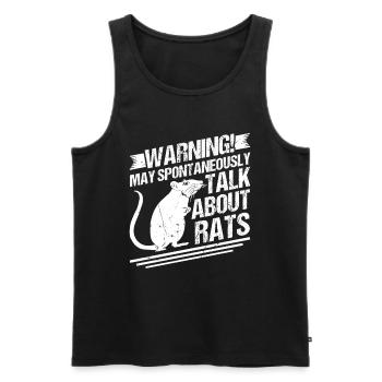 Avertissement Rat Rat Propriétaire Maison Trat - Débardeur bio Premium Homme - noir - Devant - Michal (187cm)