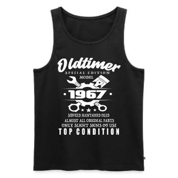 Oldtimer Special Edition Model 1967 Birthday - Men's Premium Organic Tank Top - black - Front - AI Model Male 178 light (178cm)