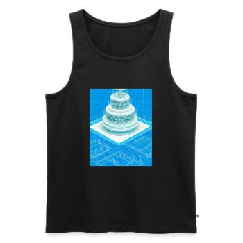 Cake Blueprint Pastry Chef Cake Baking - Men's Premium Organic Tank Top - black - Front - Michal (187cm)