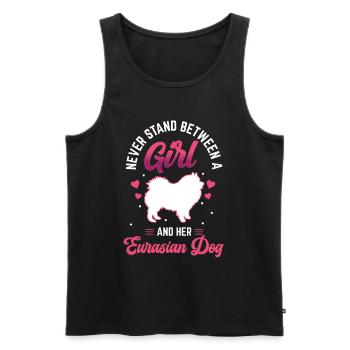 Mädchen und ihr Eurasier Eurasian Dog - Männer Premium Bio Tank Top - Schwarz - Vorne - AI Model Male 178 light (178cm)