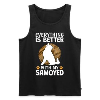 Alles ist besser mit Samojede Schlittenhund - Männer Premium Bio Tank Top - Schwarz - Vorne - Michal (187cm)