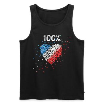 Français drapeau France fan Français - Débardeur bio Premium Homme - noir - Devant - Michal (187cm)
