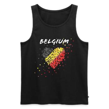 Belgienflagge Belgien Belgium Belgier Belgierin - Männer Premium Bio Tank Top - Schwarz - Vorne - Michal (187cm)