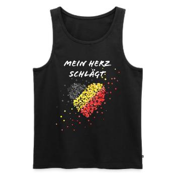 Belgium flag heartbeat Belgium Belgium flag - Men's Premium Organic Tank Top - black - Front - AI Model Male 178 light (178cm)
