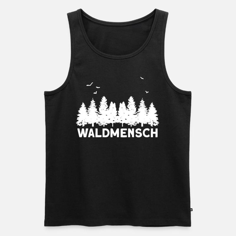 Waldmensch - Männer Premium Bio Tank Top - Schwarz