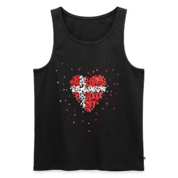 Denmark Danmark Denmark Flag Dane Dane Fan - Men's Premium Organic Tank Top - black - Front - AI Model Male 178 light (178cm)